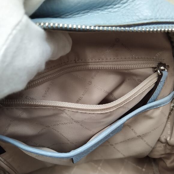 Michael Kors Blue Leather Studded Zipper Closure Top Handle Backpack main image 10